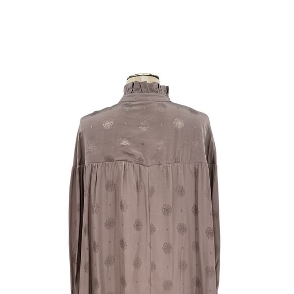 Sandra Mansour x H&M Jacquard Oversized Maxi Dress Kaftan Tan Size Large - Picture 12 of 16